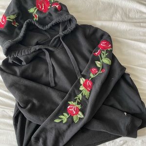 Hollister Embroidered Crop Hoodie